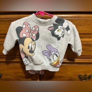 Disney Gray Kids Sweatshirt with Minnie and Daisy